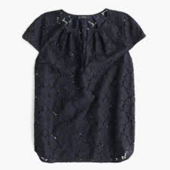 J. Crew Lace Capped Sleeve Top - Picture 3 of 8